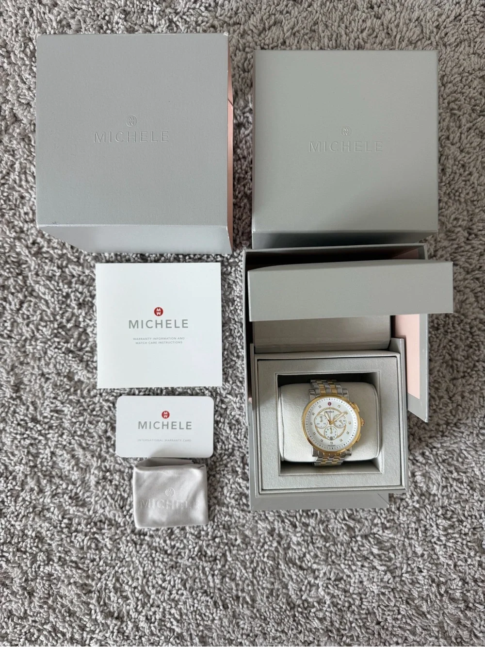 MICHELE Sport Sail Diamond Two-Tone Chronograph Watch